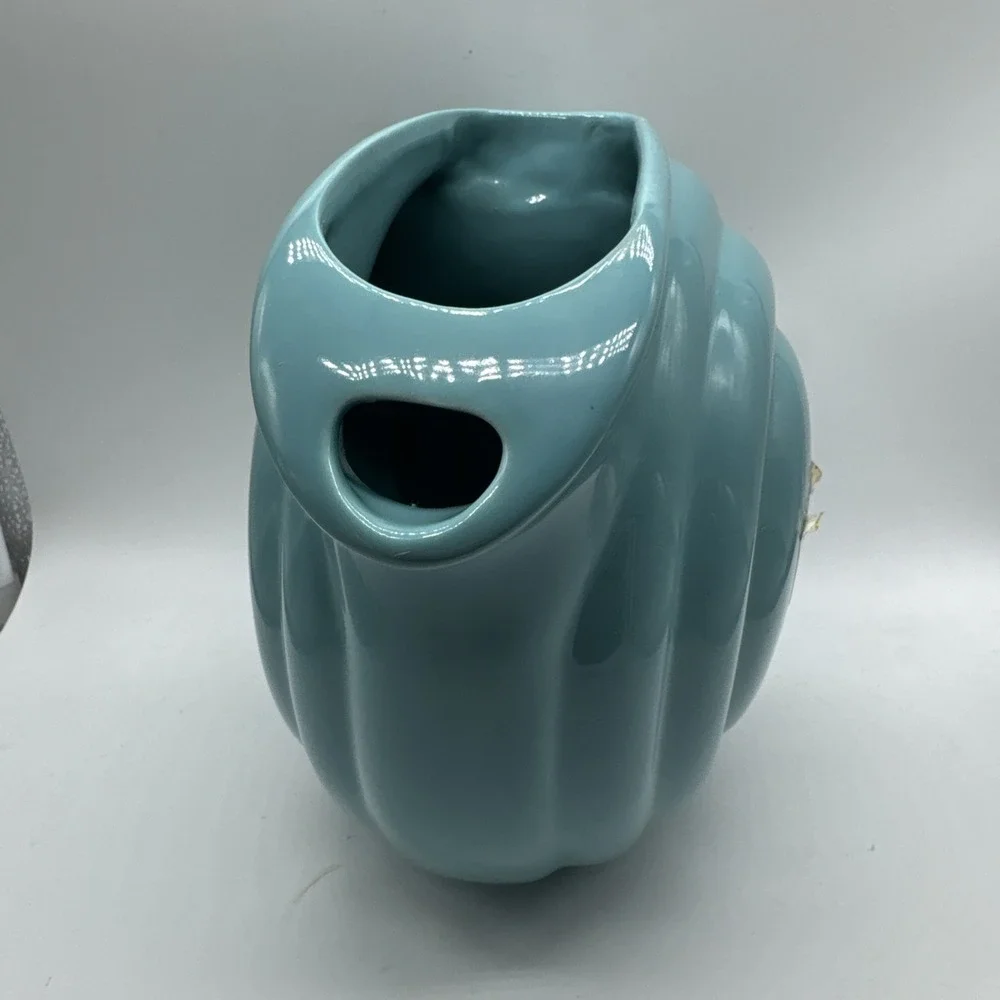 HALL VTG PITCHER MADE IN USA 1338 RARE STREAMLINE AQUA WATER PITCHER